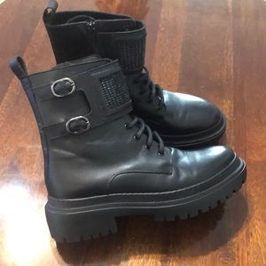 Stokton combat and moto boots black color size (europe 40) (US 9-9.5) Made Italy